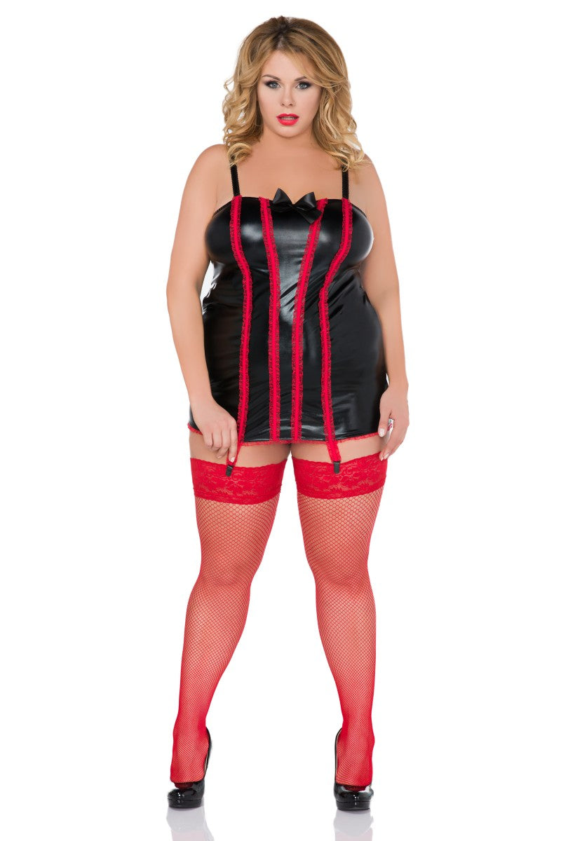 schwarz/rotes Chemise Z/5022 von Andalea schwarz/rotes Chemise Z/5022 von Andalea